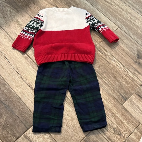Carters size 12 Christmas sweater and flannel pants - Picture 3 of 3